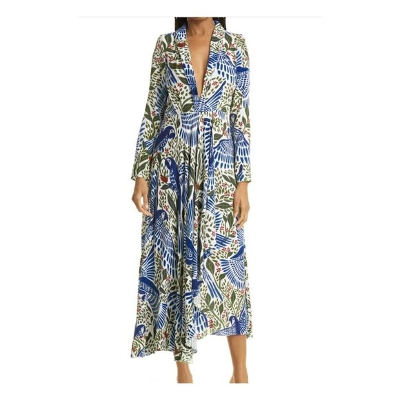 FARM Rio Blue Macaw Flight Maxi Dress - Picture 1 of 15